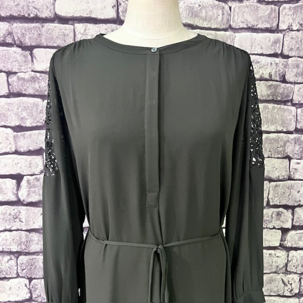 Ann Taylor LOFT Gray A-Line Dress Size L - Picture 2 of 9